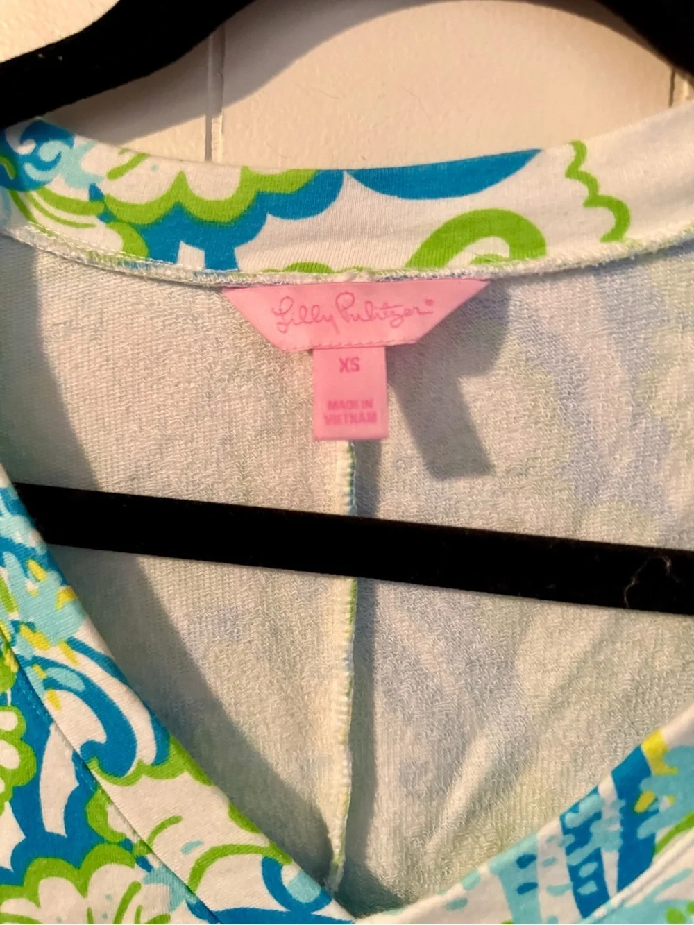 Lilly Pulitzer Hayley Resort Dress White Crystal Coast Blue Green Print, XS